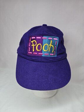 VTG KC Caps Disney’s Winnie The Pooh Film Promo Strapback Hat Cap 90s Purple